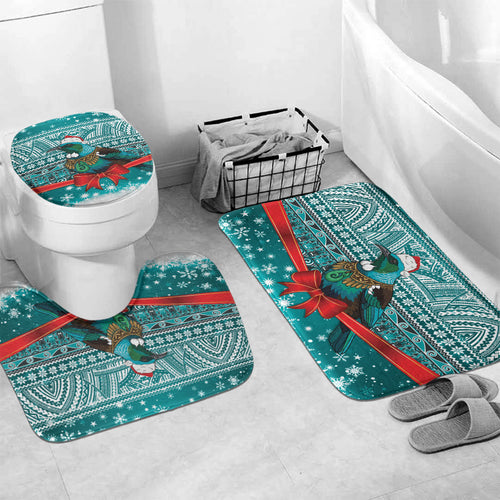 New Zealand Tui Bird Christmas Bathroom Set Maori Inspired Knitted Patterns