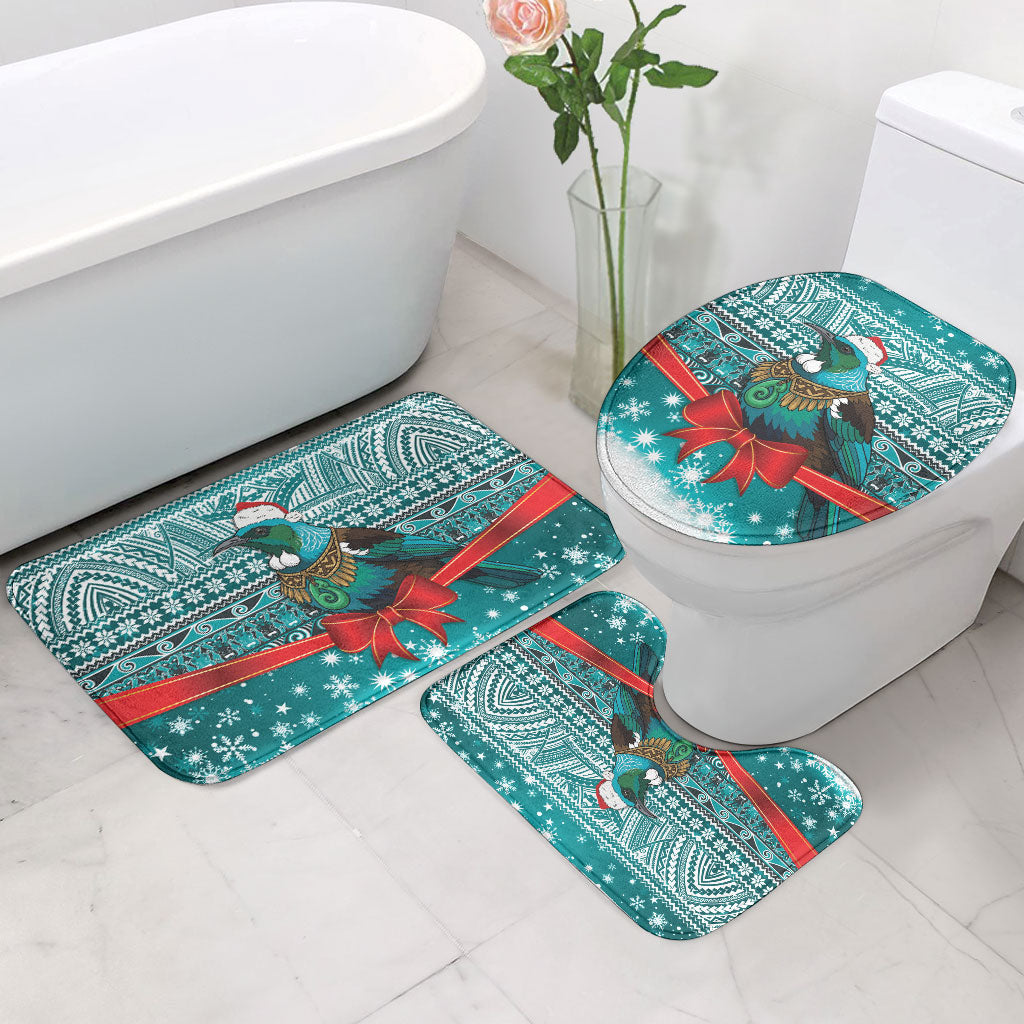 New Zealand Tui Bird Christmas Bathroom Set Maori Inspired Knitted Patterns