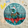 New Zealand Tui Bird Christmas Beach Blanket Maori Inspired Knitted Patterns