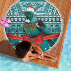 New Zealand Tui Bird Christmas Beach Blanket Maori Inspired Knitted Patterns