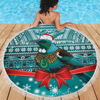 New Zealand Tui Bird Christmas Beach Blanket Maori Inspired Knitted Patterns