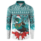 New Zealand Tui Bird Christmas Button Sweatshirt Maori Inspired Knitted Patterns