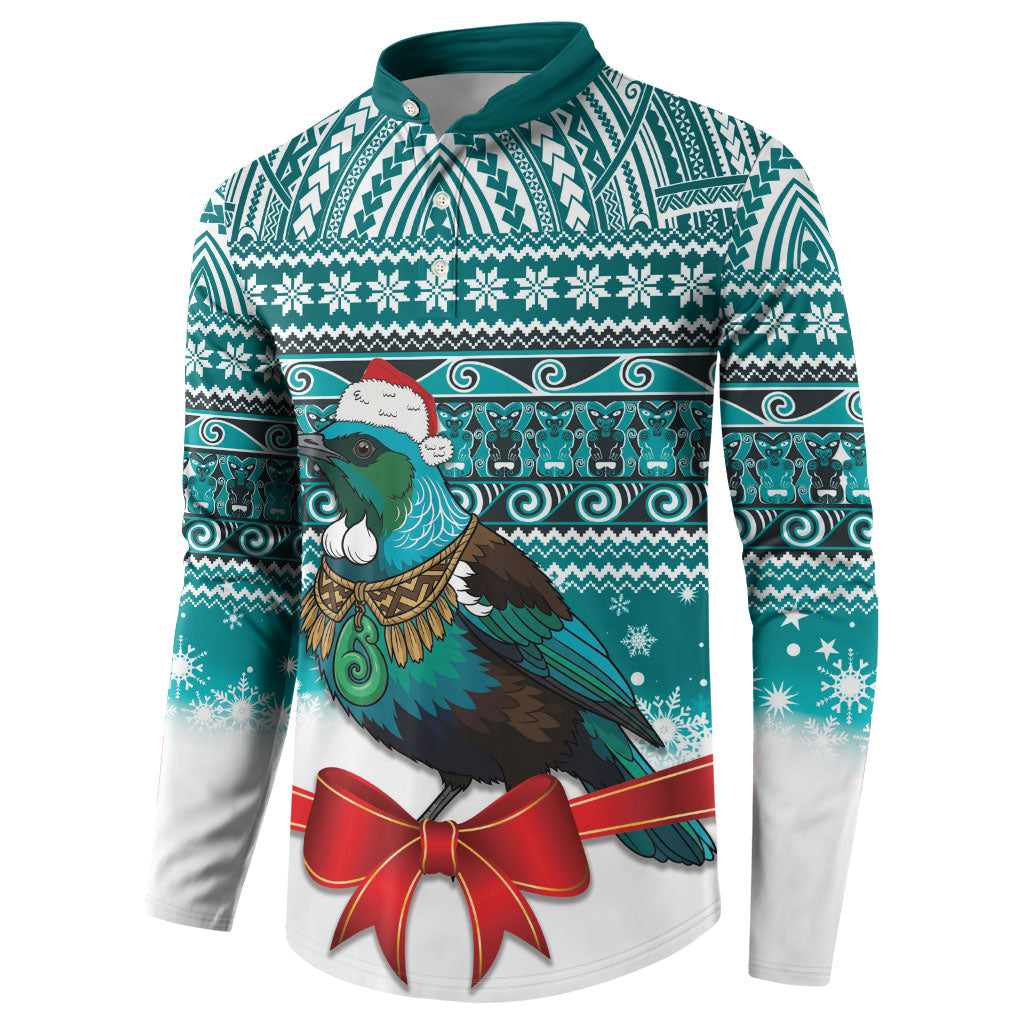 New Zealand Tui Bird Christmas Button Sweatshirt Maori Inspired Knitted Patterns