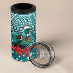 New Zealand Tui Bird Christmas 4 in 1 Can Cooler Tumbler Maori Inspired Knitted Patterns