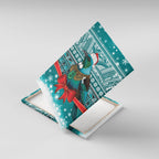 New Zealand Tui Bird Christmas Canvas Wall Art Maori Inspired Knitted Patterns