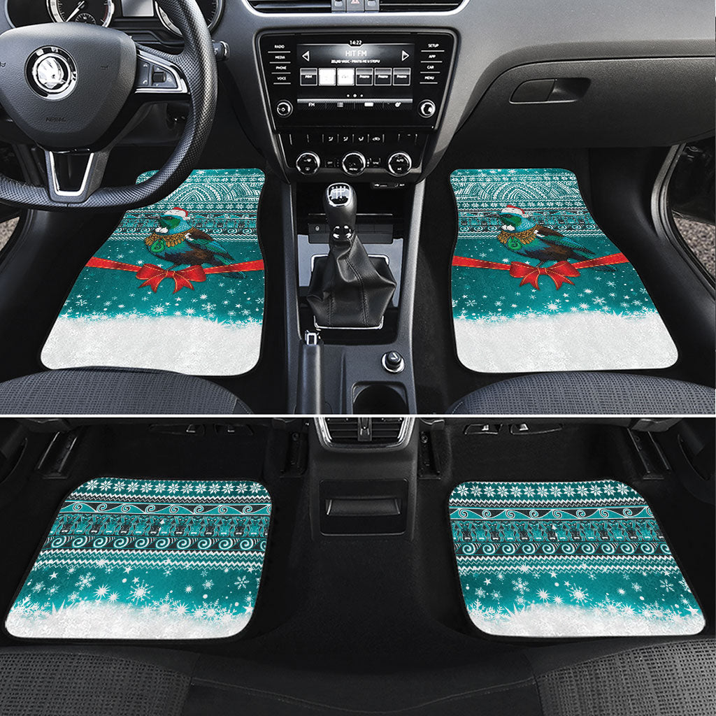 New Zealand Tui Bird Christmas Car Mats Maori Inspired Knitted Patterns