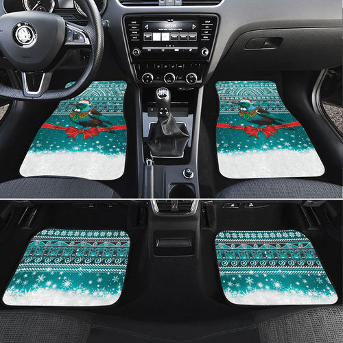 New Zealand Tui Bird Christmas Car Mats Maori Inspired Knitted Patterns
