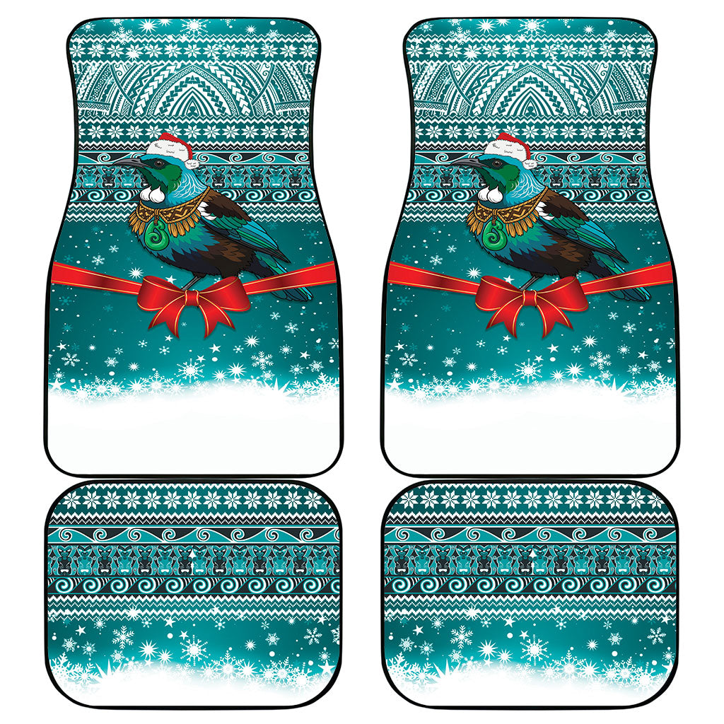 New Zealand Tui Bird Christmas Car Mats Maori Inspired Knitted Patterns
