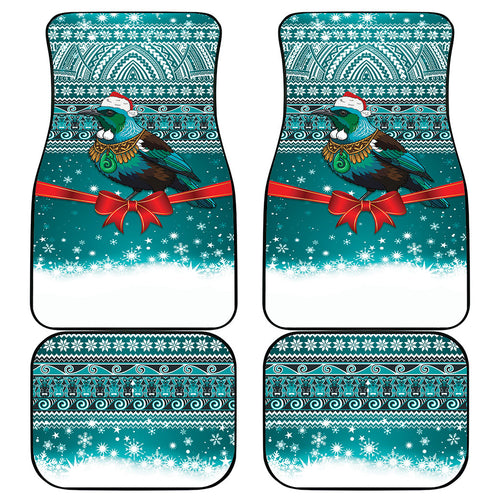 New Zealand Tui Bird Christmas Car Mats Maori Inspired Knitted Patterns