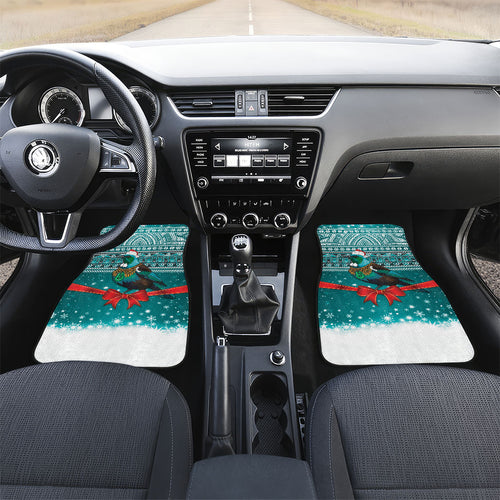 New Zealand Tui Bird Christmas Car Mats Maori Inspired Knitted Patterns