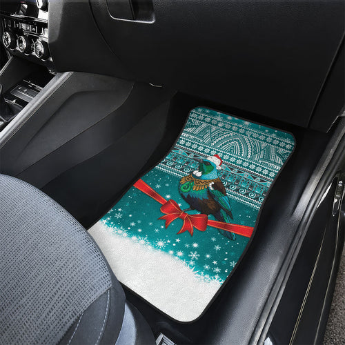 New Zealand Tui Bird Christmas Car Mats Maori Inspired Knitted Patterns