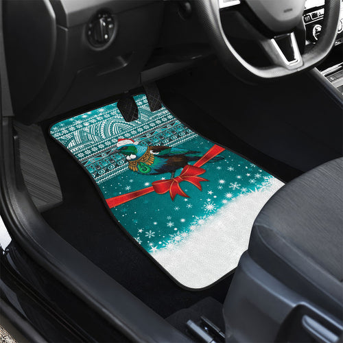 New Zealand Tui Bird Christmas Car Mats Maori Inspired Knitted Patterns