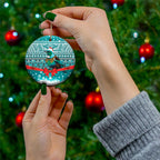 New Zealand Tui Bird Christmas Ceramic Ornament Maori Inspired Knitted Patterns