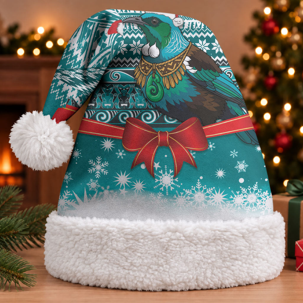 New Zealand Tui Bird Christmas Santa Hat Maori Inspired Knitted Patterns