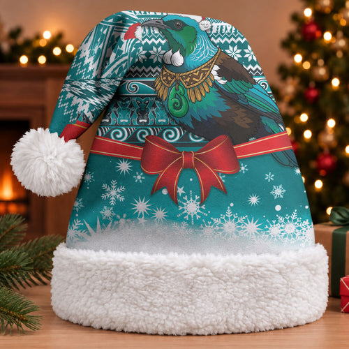 New Zealand Tui Bird Christmas Santa Hat Maori Inspired Knitted Patterns