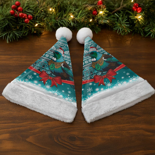 New Zealand Tui Bird Christmas Santa Hat Maori Inspired Knitted Patterns