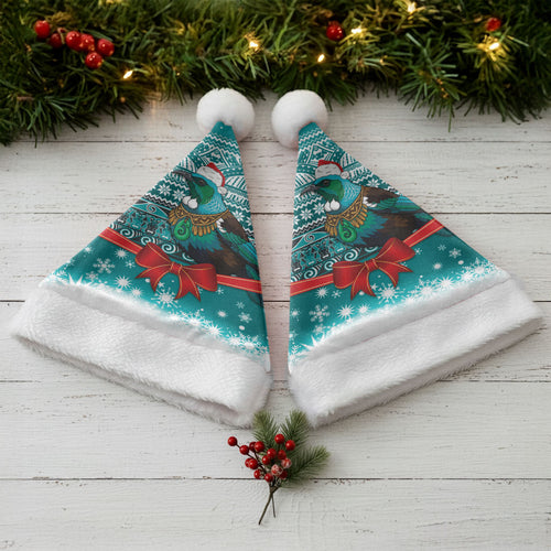 New Zealand Tui Bird Christmas Santa Hat Maori Inspired Knitted Patterns