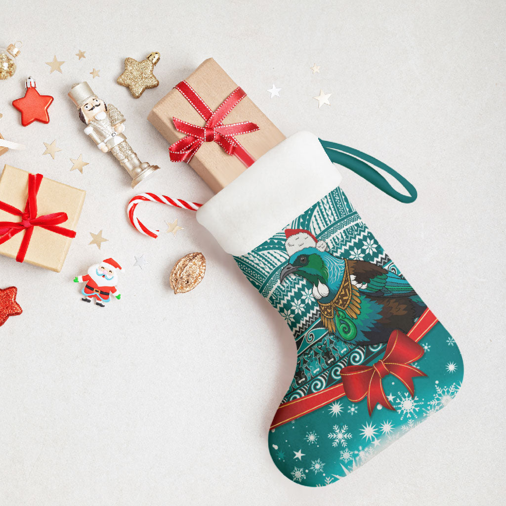 New Zealand Tui Bird Christmas Stocking Maori Inspired Knitted Patterns