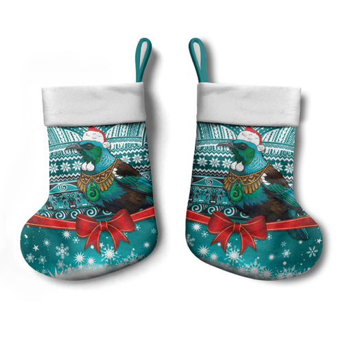 New Zealand Tui Bird Christmas Stocking Maori Inspired Knitted Patterns