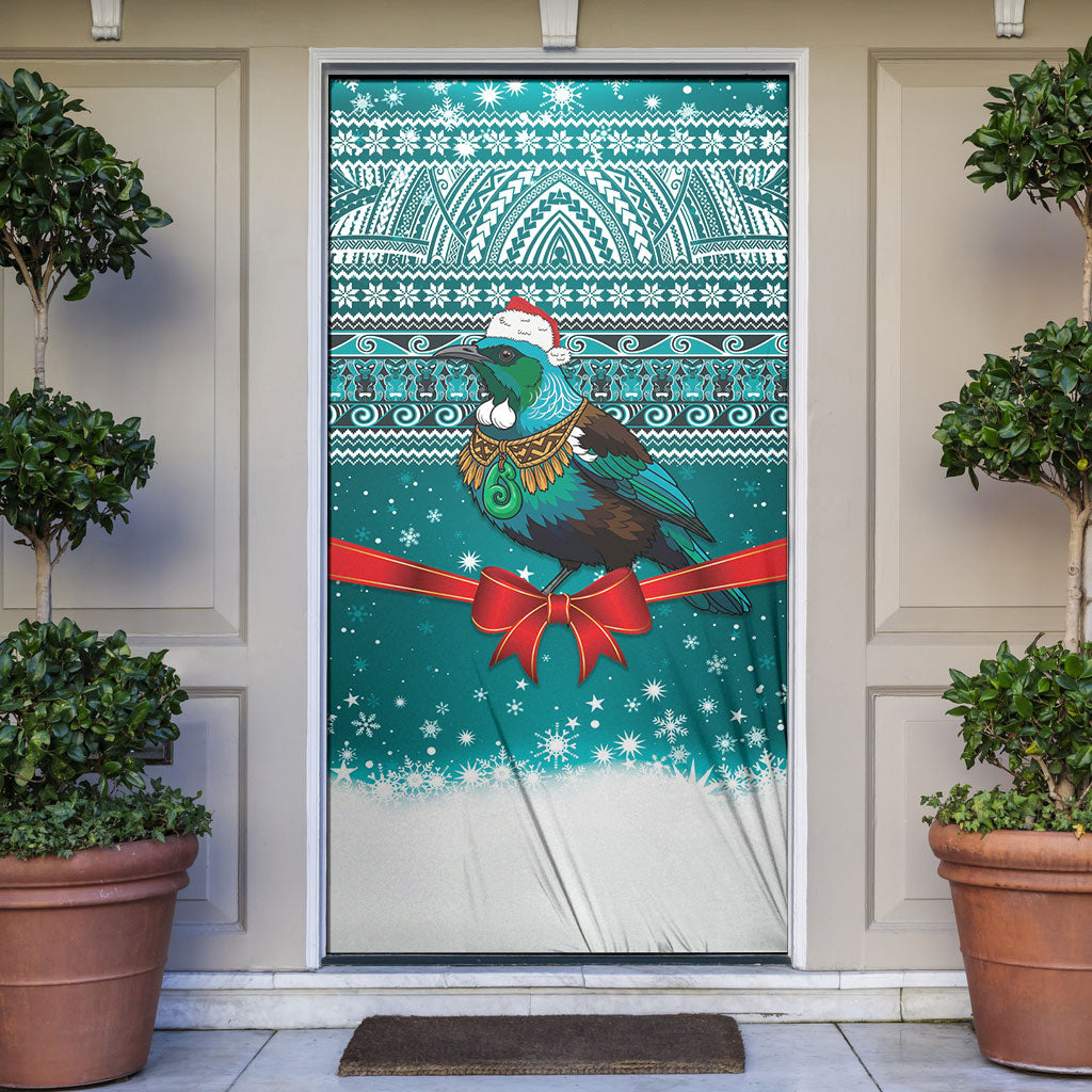 New Zealand Tui Bird Christmas Door Cover Maori Inspired Knitted Patterns