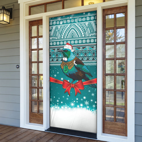 New Zealand Tui Bird Christmas Door Cover Maori Inspired Knitted Patterns