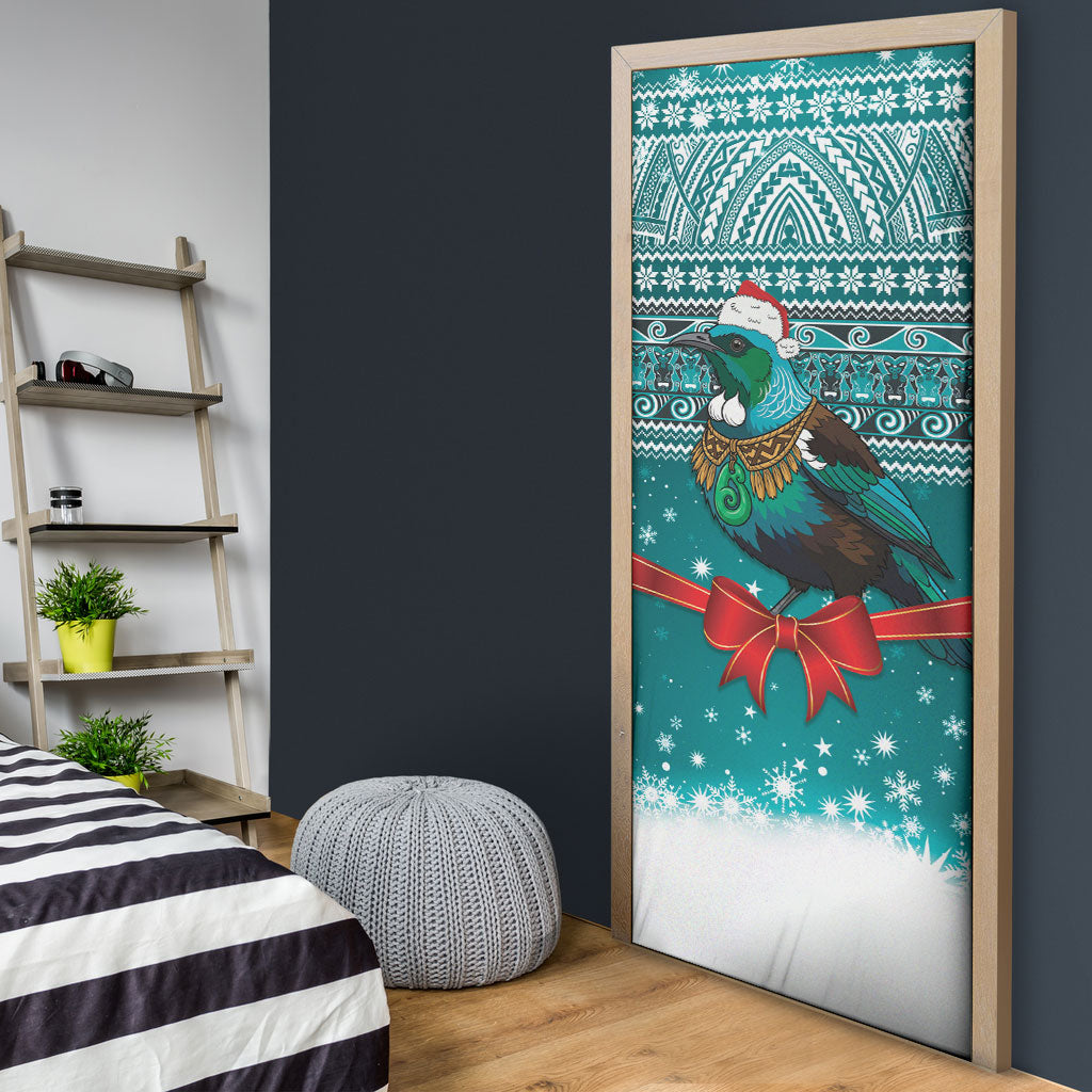 New Zealand Tui Bird Christmas Door Cover Maori Inspired Knitted Patterns