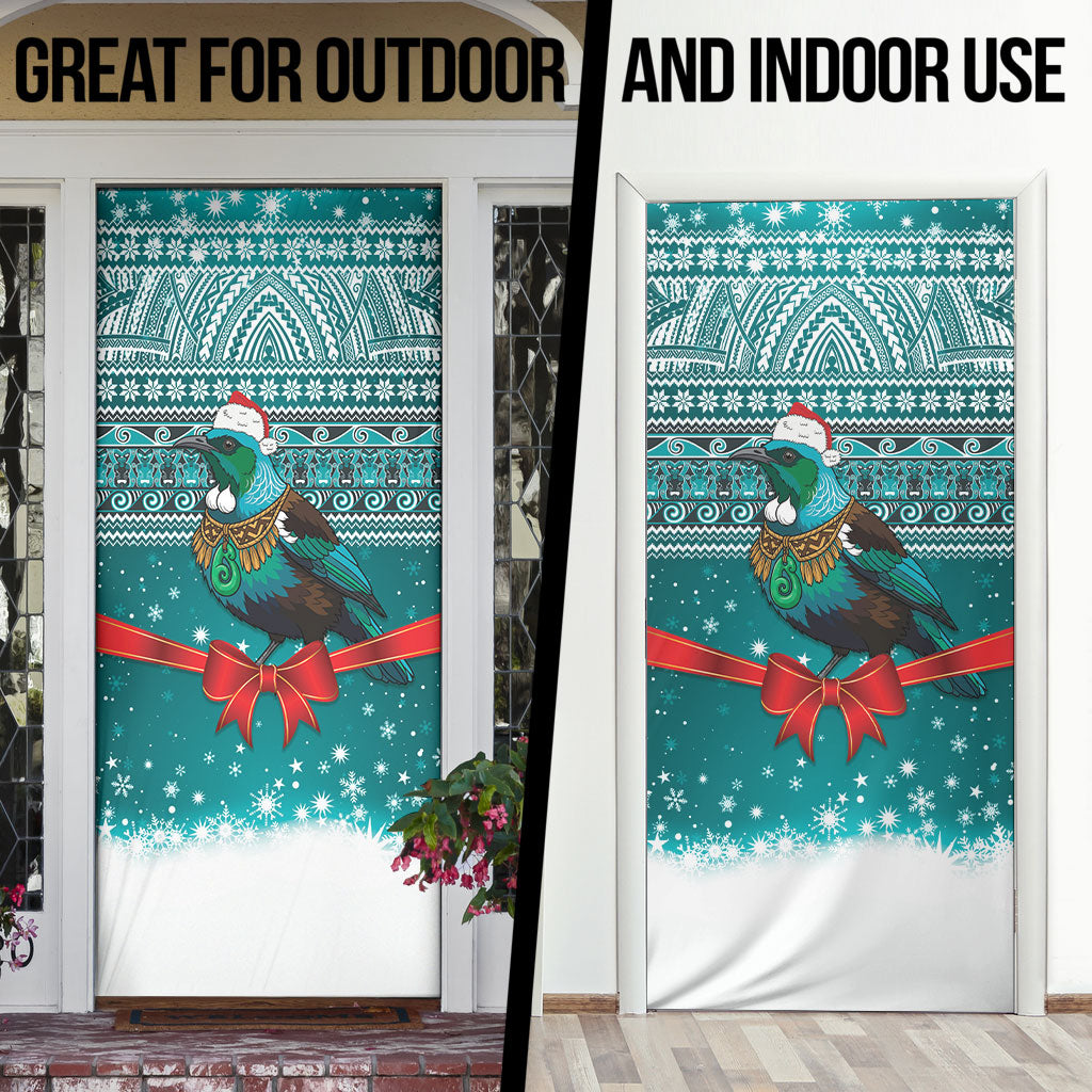 New Zealand Tui Bird Christmas Door Cover Maori Inspired Knitted Patterns