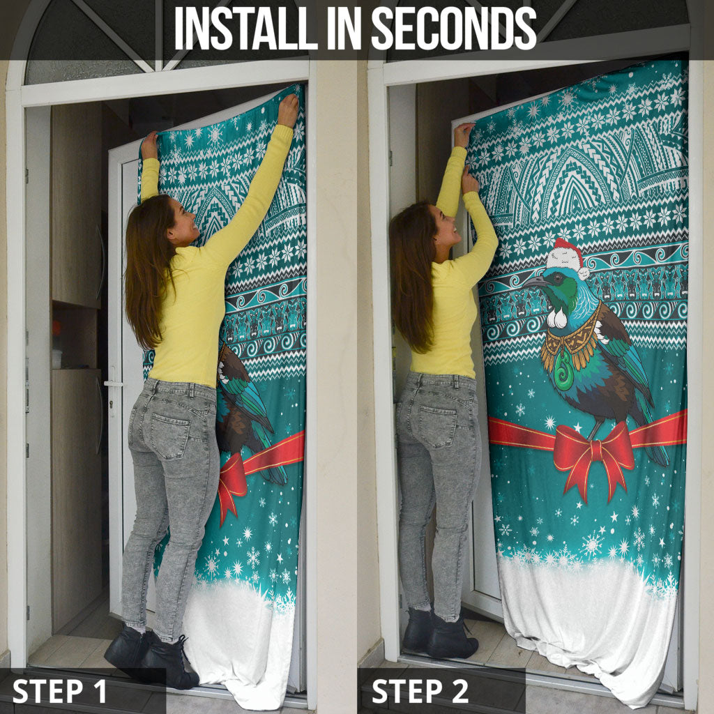 New Zealand Tui Bird Christmas Door Cover Maori Inspired Knitted Patterns