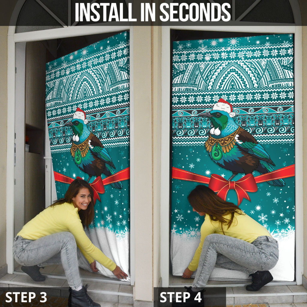 New Zealand Tui Bird Christmas Door Cover Maori Inspired Knitted Patterns