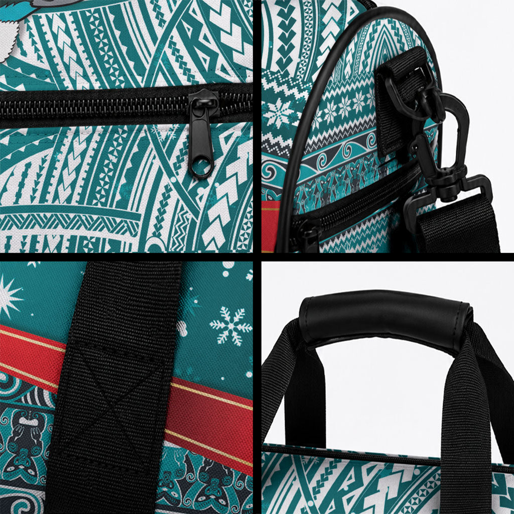 New Zealand Tui Bird Christmas Duffle Bag Maori Inspired Knitted Patterns
