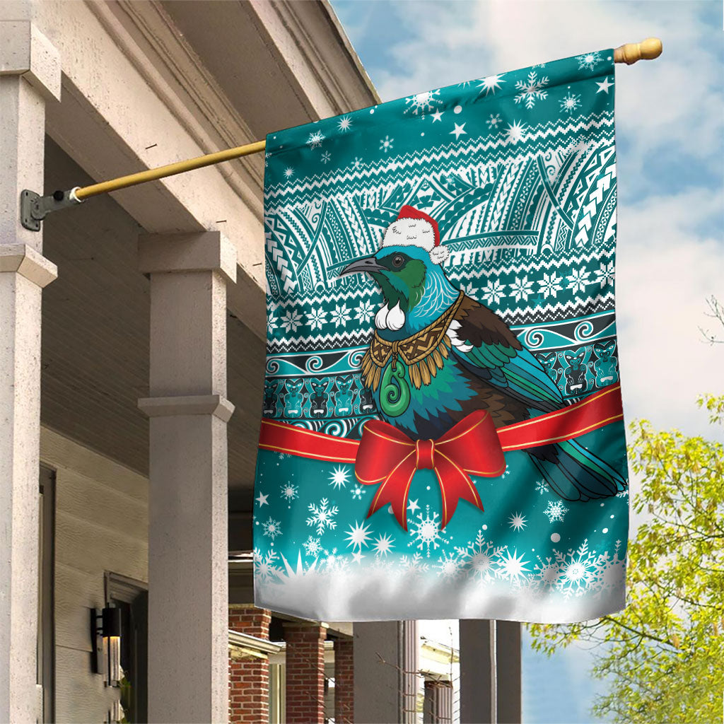 New Zealand Tui Bird Christmas Garden Flag Maori Inspired Knitted Patterns