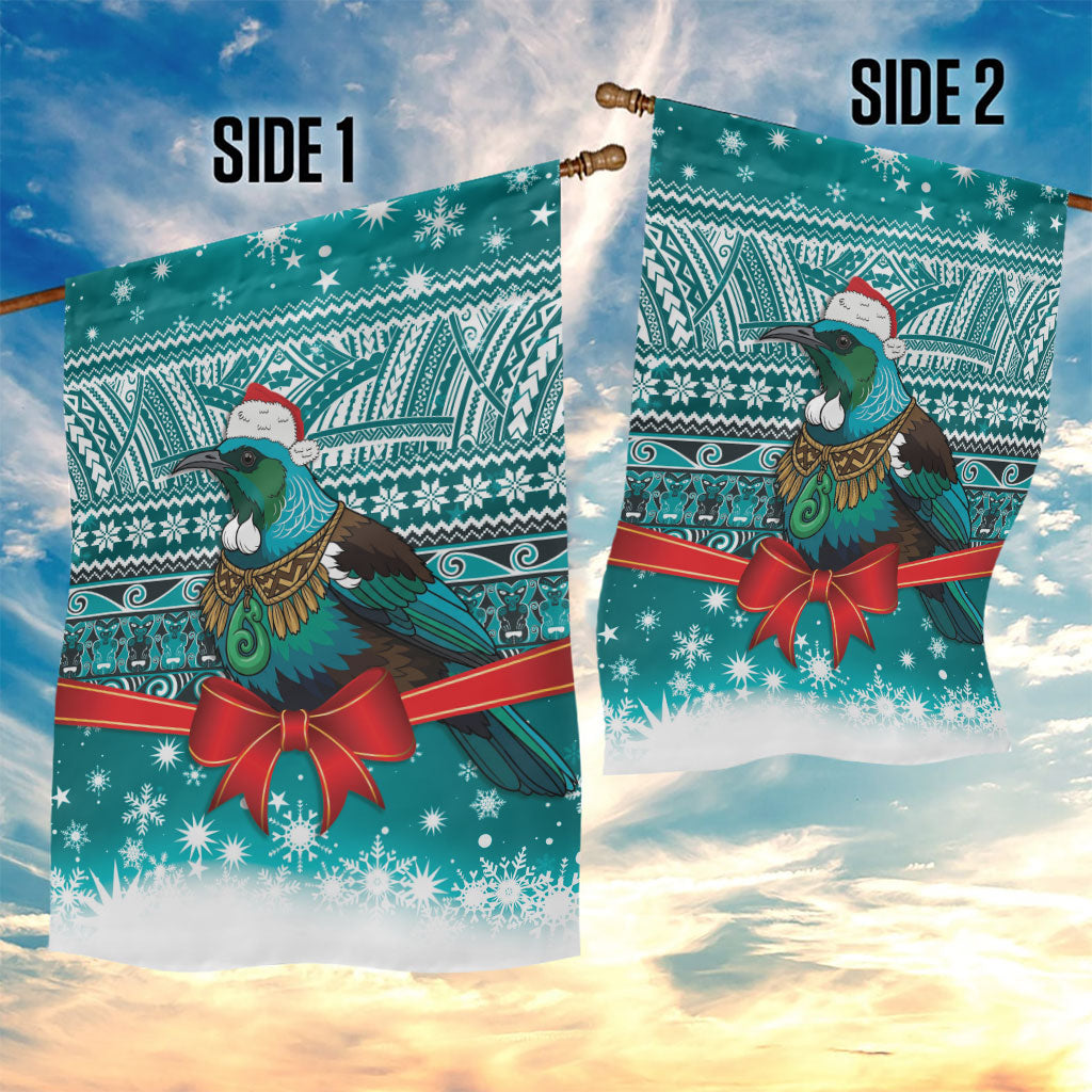 New Zealand Tui Bird Christmas Garden Flag Maori Inspired Knitted Patterns