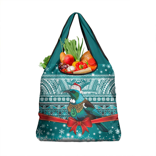 New Zealand Tui Bird Christmas Grocery Bag Maori Inspired Knitted Patterns