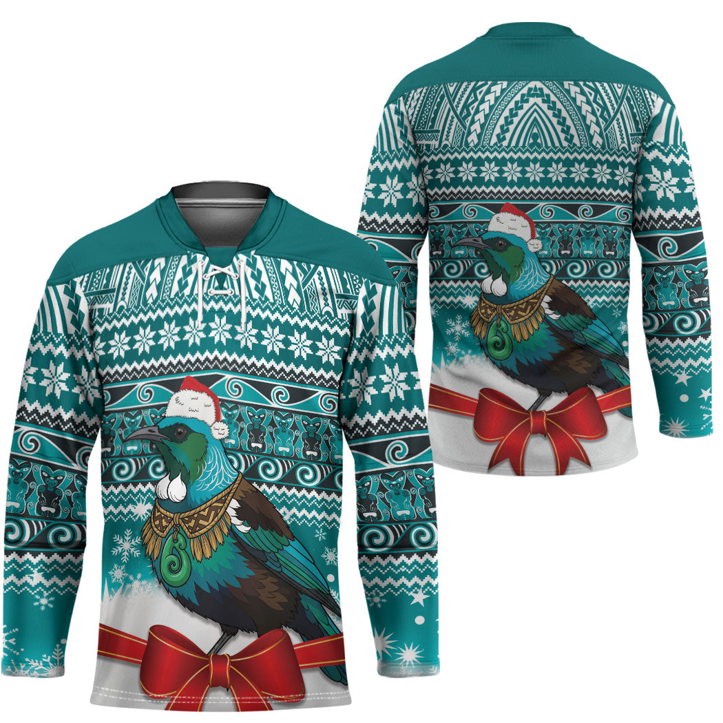 New Zealand Tui Bird Christmas Hockey Jersey Maori Inspired Knitted Patterns