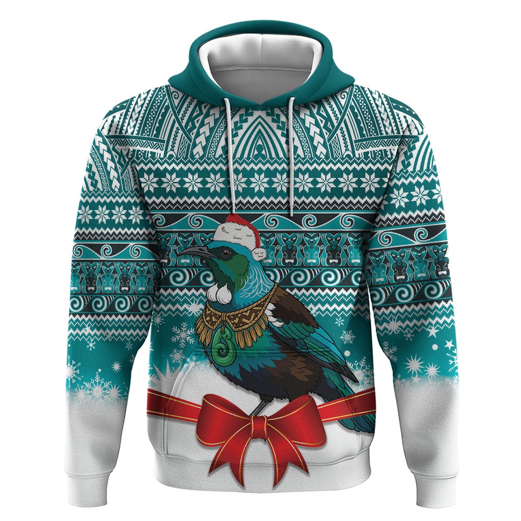 New Zealand Tui Bird Christmas Hoodie Maori Inspired Knitted Patterns