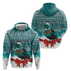 New Zealand Tui Bird Christmas Hoodie Maori Inspired Knitted Patterns
