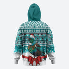 New Zealand Tui Bird Christmas Hoodie Maori Inspired Knitted Patterns