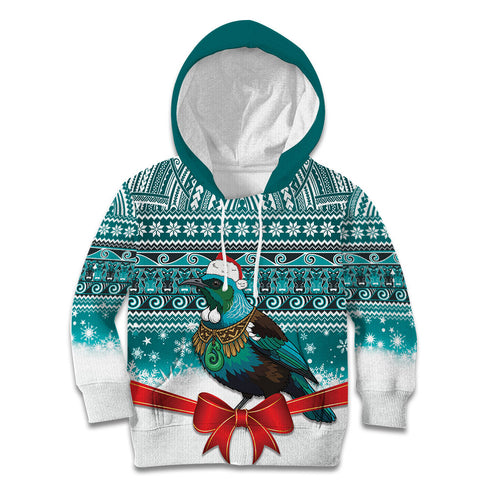 New Zealand Tui Bird Christmas Kid Hoodie Maori Inspired Knitted Patterns