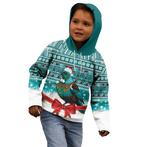 New Zealand Tui Bird Christmas Kid Hoodie Maori Inspired Knitted Patterns