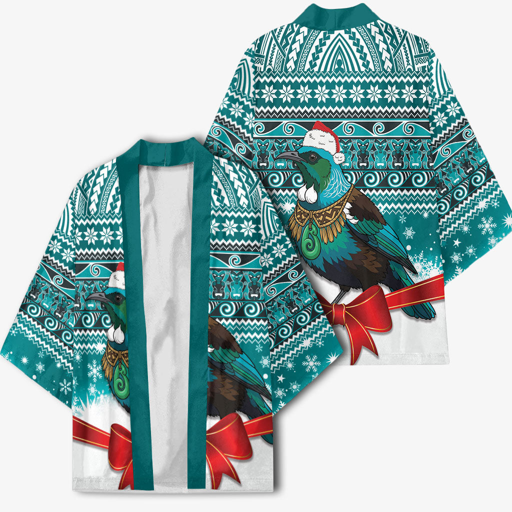 New Zealand Tui Bird Christmas Kimono Maori Inspired Knitted Patterns