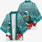 New Zealand Tui Bird Christmas Kimono Maori Inspired Knitted Patterns