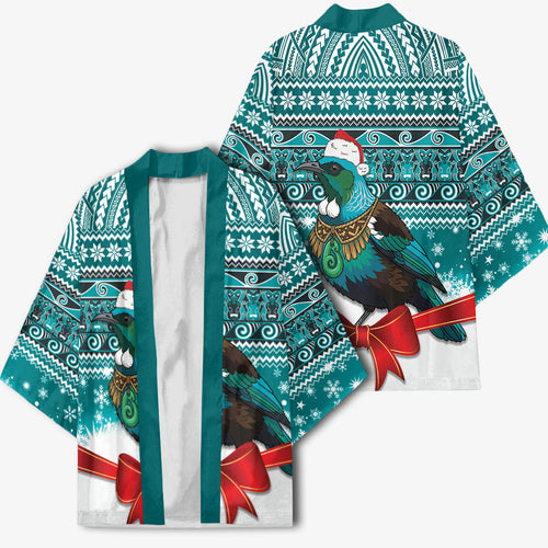 New Zealand Tui Bird Christmas Kimono Maori Inspired Knitted Patterns