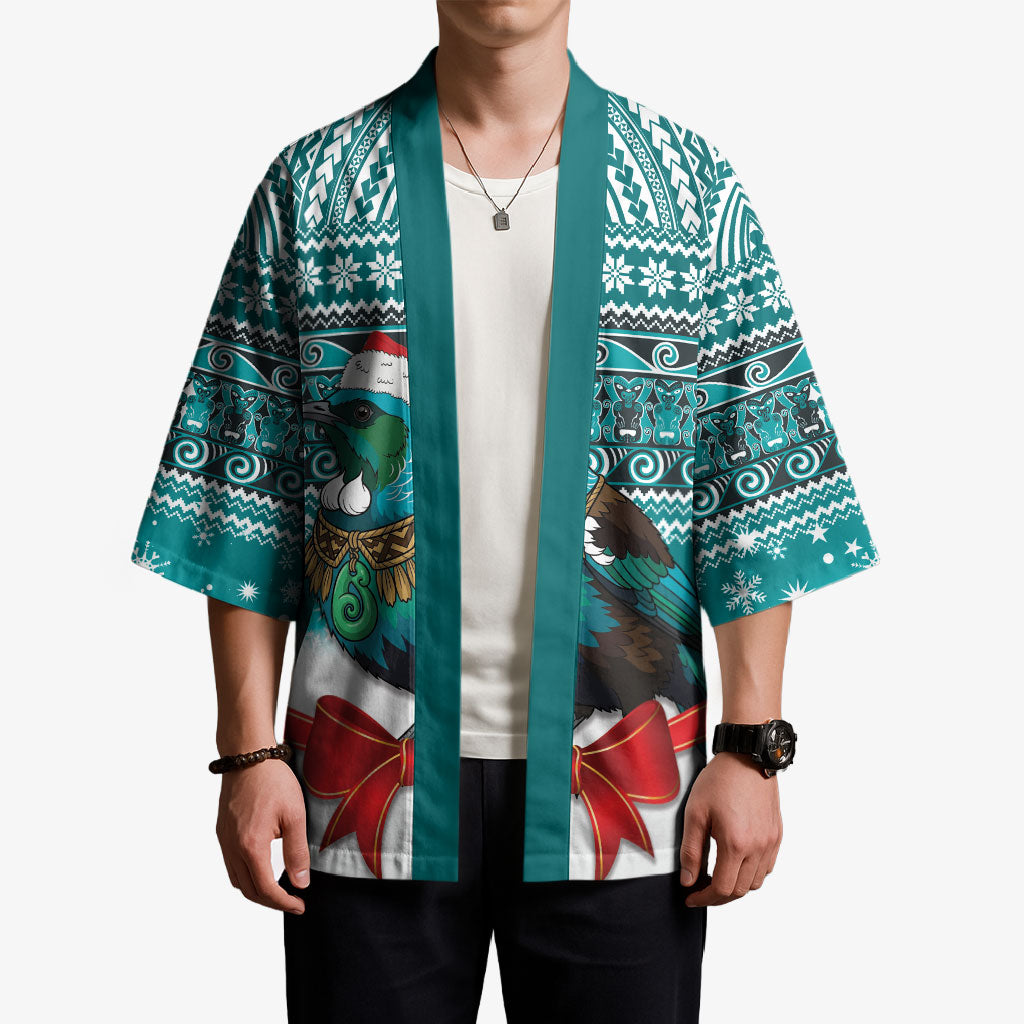 New Zealand Tui Bird Christmas Kimono Maori Inspired Knitted Patterns