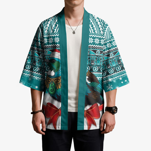 New Zealand Tui Bird Christmas Kimono Maori Inspired Knitted Patterns