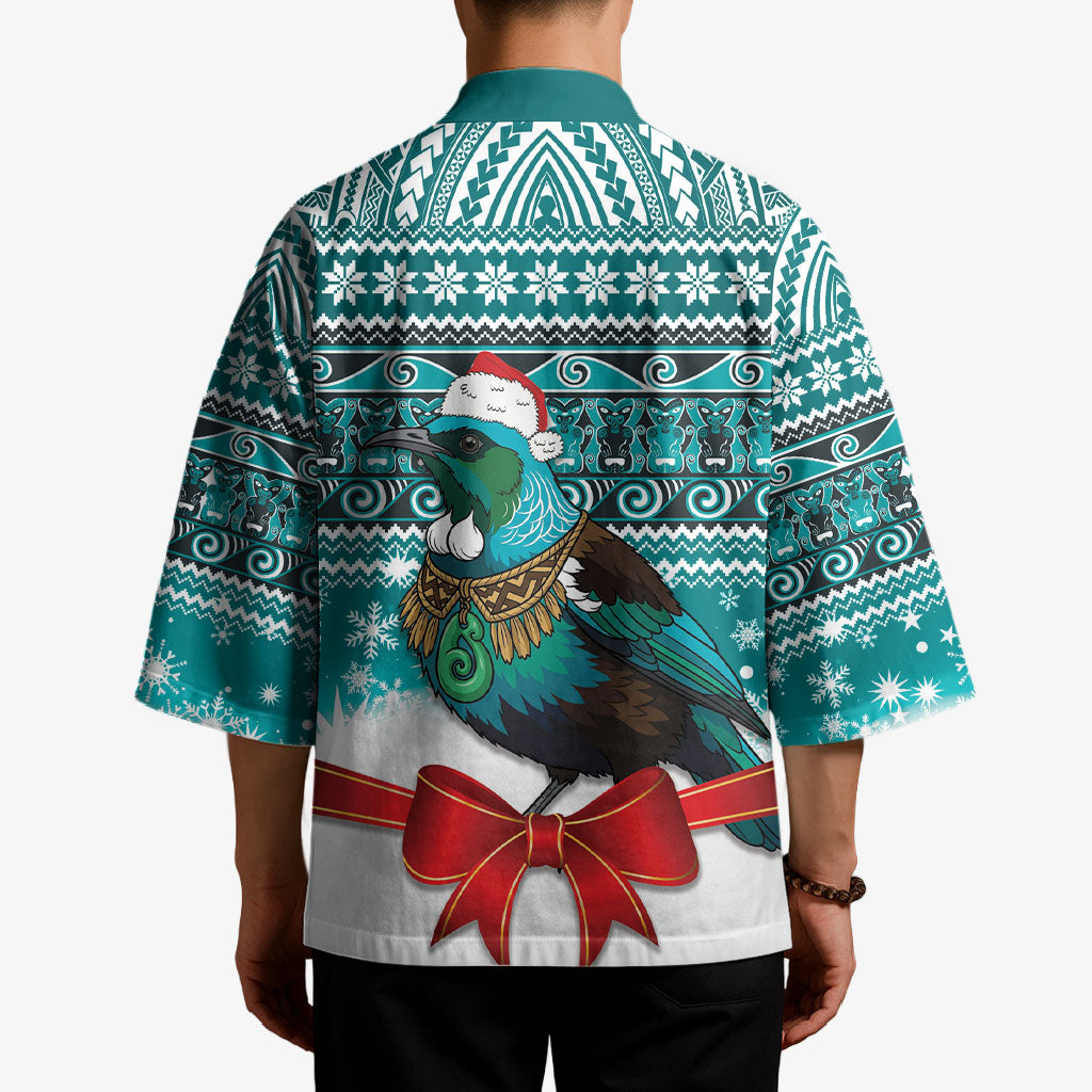 New Zealand Tui Bird Christmas Kimono Maori Inspired Knitted Patterns