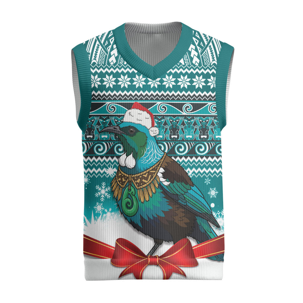 New Zealand Tui Bird Christmas Knitted V-Neck Vest Maori Inspired Knitted Patterns