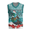 New Zealand Tui Bird Christmas Knitted V-Neck Vest Maori Inspired Knitted Patterns