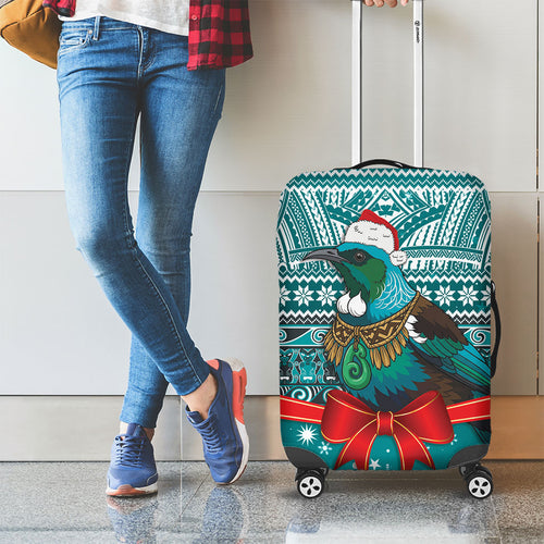 New Zealand Tui Bird Christmas Luggage Cover Maori Inspired Knitted Patterns