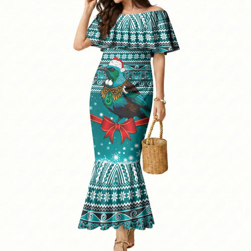 New Zealand Tui Bird Christmas Mermaid Dress Maori Inspired Knitted Patterns