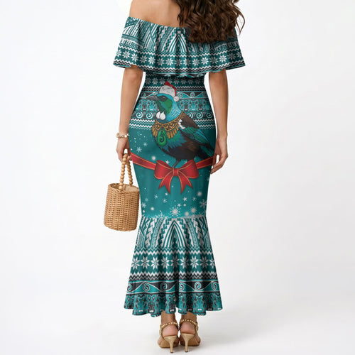 New Zealand Tui Bird Christmas Mermaid Dress Maori Inspired Knitted Patterns